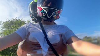 I Picked Up A DIDI Client Without A Bra And She Noticed My Big Tits