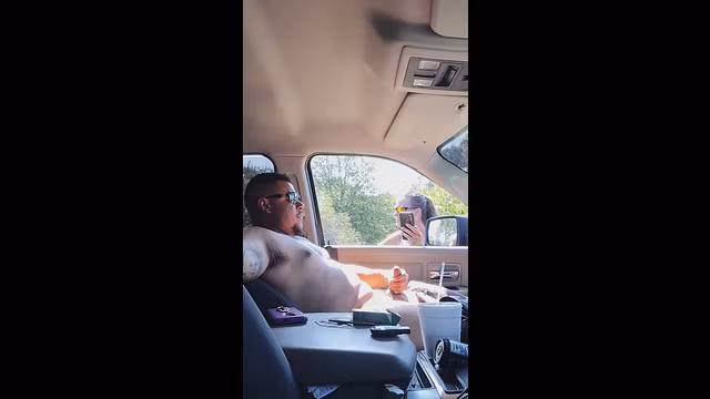 Girl caught me masturbating in public and watches and films me as I continue jacking off